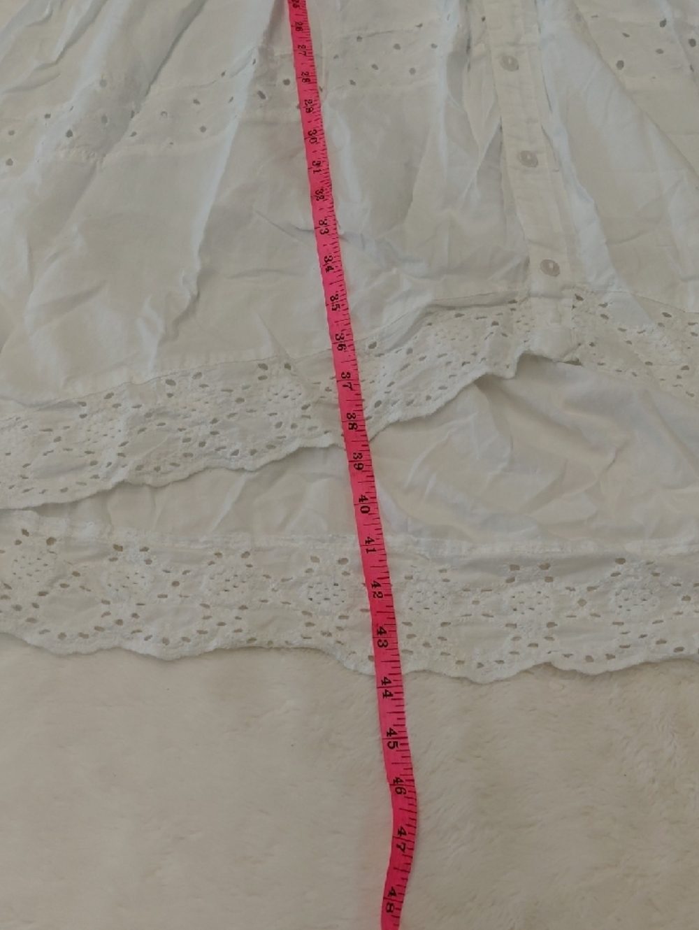 J.  GLEE   White High-Low Off Shoulder Women's Eyelet Xl Dress - Picture 6 of 13